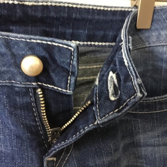 True Religion Blue Pearl Button Wide-Leg Jeans - Picture 11 of 16